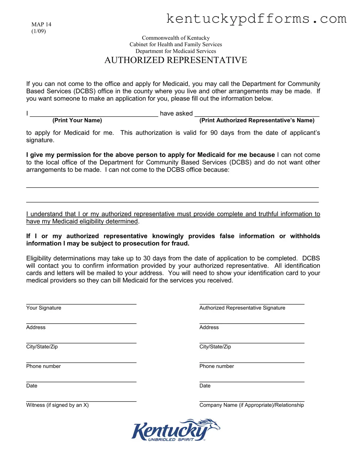 Fill Out Your Map 14 Kentucky Form