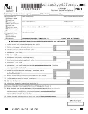 Fill Out Your 741 Kentucky Form