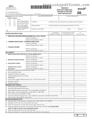 Fill Out Your Kentucky 740 X Form