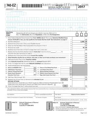 Fill Out Your Kentucky 740Ez Form