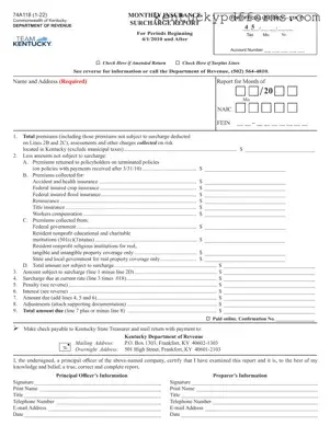 Fill Out Your Kentucky 74A118 Form