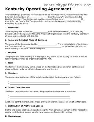 Kentucky Operating Agreement Document