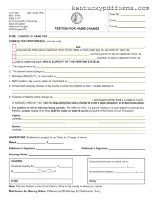 Fill Out Your Kentucky Petition Name Change Form
