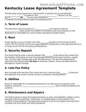 Kentucky Lease Agreement Document
