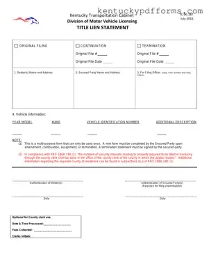 Fill Out Your Kentucky Tc 96 187 Form
